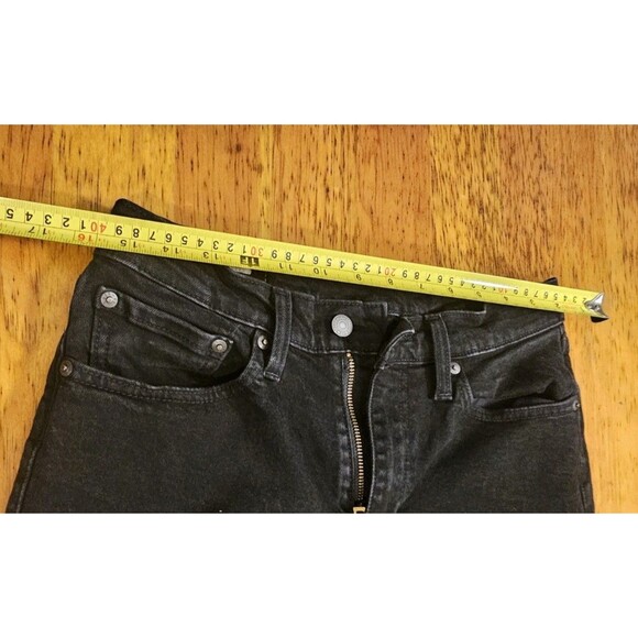 Levis Jeans Mens 34x32 Lot 514 Big E Leather Tab Premium Black Denim - Picture 9 of 11